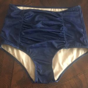 small blue stars ruched front